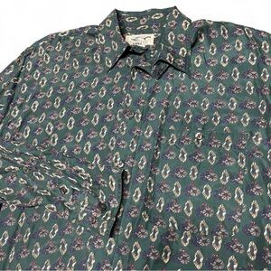 Vintage 90s Chiamare 100% Silk Shirt Mens Sz Small Abstract Floral Lightweight